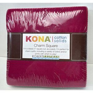 Robert Kaufman Kona Cotton Solids Charm Square Pack Bright 101 5" Quilting Fabri